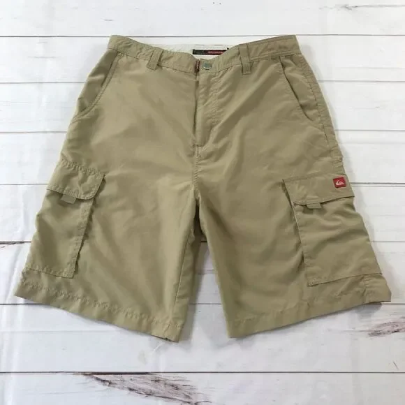 Quiksilver Men Size 34 Beige Khaki Cargo Bermuda Shorts - Picture 1 of 13
